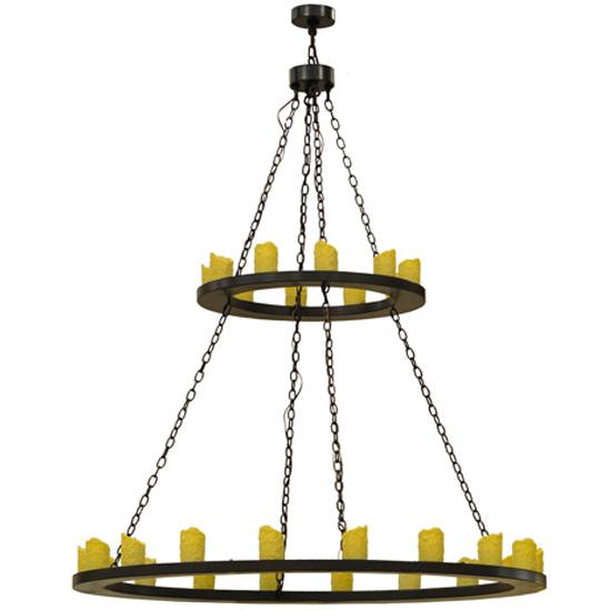 Meyda Lighting Loxley 60" 28-Light 2-Tier Timeless Bronze Chandelier
