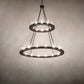 Meyda Lighting Loxley 60" 28-Light 2-Tier Timeless Bronze Chandelier With Clear Seeded Shade Glass