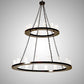 Meyda Lighting Loxley 60" 28-Light 2-Tier Timeless Bronze Chandelier With Clear Seeded Shade Glass