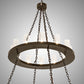 Meyda Lighting Loxley 60" 28-Light 2-Tier Timeless Bronze Chandelier With Clear Seeded Shade Glass