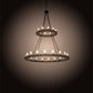 Meyda Lighting Loxley 60" 28-Light 2-Tier Timeless Bronze Chandelier With Clear Shade Glass