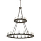 Meyda Lighting Loxley 60" 28-Light 2-Tier Timeless Bronze Chandelier With Clear Shade Glass