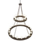 Meyda Lighting Loxley 60" 28-Light 2-Tier Timeless Bronze Chandelier With Clear Shade Glass