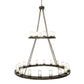 Meyda Lighting Loxley 60" 28-Light 2-Tier Timeless Bronze Chandelier With Clear Shade Glass
