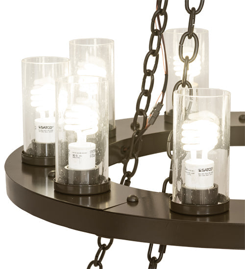 Meyda Lighting Loxley 60" 28-Light 2-Tier Timeless Bronze Chandelier With Clear Shade Glass