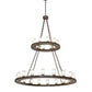 Meyda Lighting Loxley 60" 28-Light 2-Tier Timeless Bronze Chandelier With Clear Shade Glass