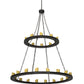 Meyda Lighting Loxley 60" 28-Light 2-Tier Timeless Bronze Chandelier With Ivory Faux Candlelight