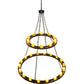 Meyda Lighting Loxley 60" 28-Light 2-Tier Timeless Bronze Chandelier With Ivory Faux Candlelight
