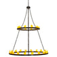 Meyda Lighting Loxley 60" 28-Light 2-Tier Timeless Bronze Chandelier With Ivory Faux Candlelight