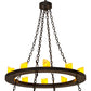 Meyda Lighting Loxley 60" 28-Light 2-Tier Timeless Bronze Chandelier With Ivory Faux Candlelight