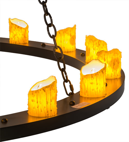 Meyda Lighting Loxley 60" 28-Light 2-Tier Timeless Bronze Chandelier With Ivory Faux Candlelight