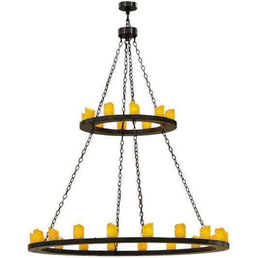Meyda Lighting Loxley 60" 28-Light 2-Tier Timeless Bronze Chandelier