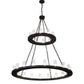 Meyda Lighting Loxley 60" 28-Light 2-Tier Wrinkle Black Chandelier With Clear Seeded Shade Glass