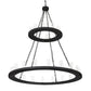 Meyda Lighting Loxley 60" 28-Light 2-Tier Wrinkle Black Chandelier With Clear Seeded Shade Glass