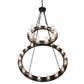 Meyda Lighting Loxley 60" 28-Light 2-Tier Wrinkle Black Chandelier With Clear Seeded Shade Glass