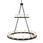 Meyda Lighting Loxley 60" 28-Light 2-Tier Wrinkle Black Chandelier With Clear Seeded Shade Glass