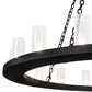 Meyda Lighting Loxley 60" 28-Light 2-Tier Wrinkle Black Chandelier With Clear Seeded Shade Glass