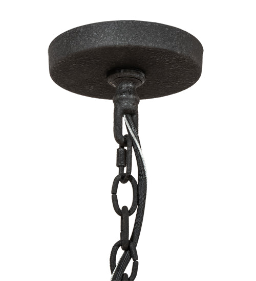 Meyda Lighting Loxley 60" 28-Light 2-Tier Wrinkle Black Chandelier With Clear Seeded Shade Glass