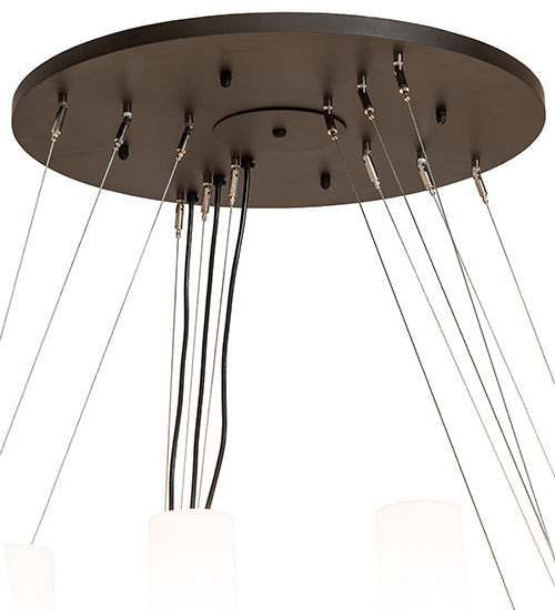 Meyda Lighting Loxley 60" 48-Light 3-Tier Oil Rubbed Bronze Chandelier With White Statuario Idalight Shade