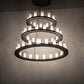 Meyda Lighting Loxley 60" 48-Light 3-Tier Oil Rubbed Bronze Chandelier With White Statuario Idalight Shade
