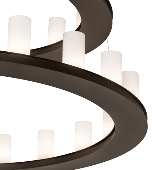 Meyda Lighting Loxley 60" 48-Light 3-Tier Oil Rubbed Bronze Chandelier With White Statuario Idalight Shade