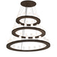 Meyda Lighting Loxley 60" 48-Light 3-Tier Oil Rubbed Bronze Chandelier With White Statuario Idalight Shade