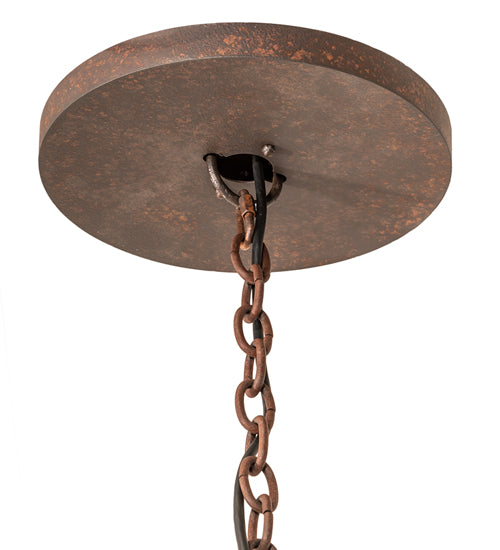 Meyda Lighting Loxley 60" LED Rusty Nail Escabroso Chandelier With Botticino Idalight Shade
