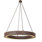 Meyda Lighting Loxley 60" LED Rusty Nail Escabroso Chandelier With Botticino Idalight Shade
