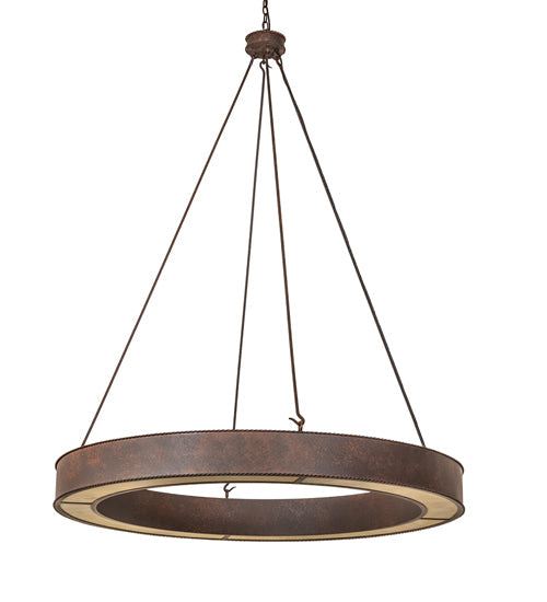 Meyda Lighting Loxley 60" LED Rusty Nail Escabroso Chandelier With Botticino Idalight Shade