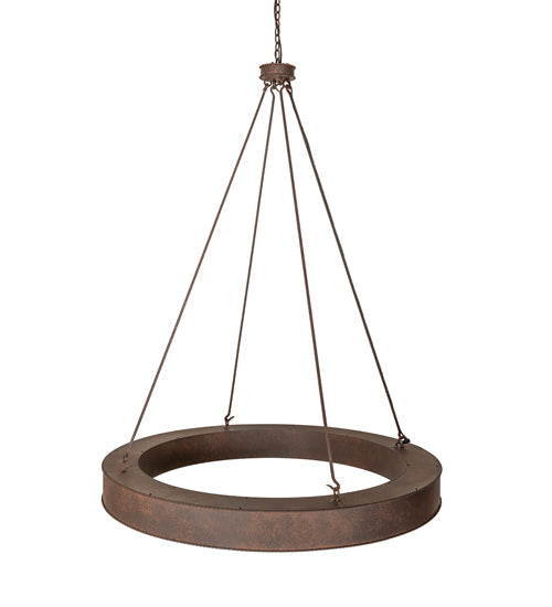 Meyda Lighting Loxley 60" LED Rusty Nail Escabroso Chandelier With Botticino Idalight Shade