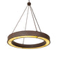 Meyda Lighting Loxley 60" LED Rusty Nail Escabroso Chandelier With Botticino Idalight Shade
