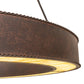 Meyda Lighting Loxley 60" LED Rusty Nail Escabroso Chandelier With Botticino Idalight Shade