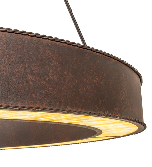 Meyda Lighting Loxley 60" LED Rusty Nail Escabroso Chandelier With Botticino Idalight Shade