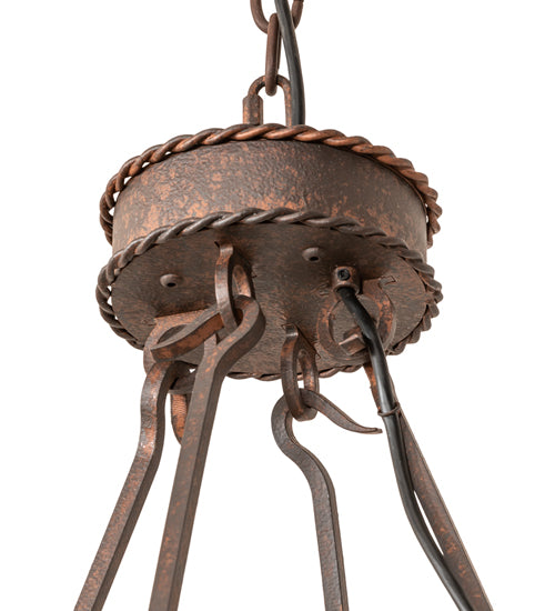 Meyda Lighting Loxley 60" LED Rusty Nail Escabroso Chandelier With Botticino Idalight Shade