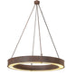 Meyda Lighting Loxley 60" LED Rusty Nail Escabroso Chandelier With Botticino Idalight Shade
