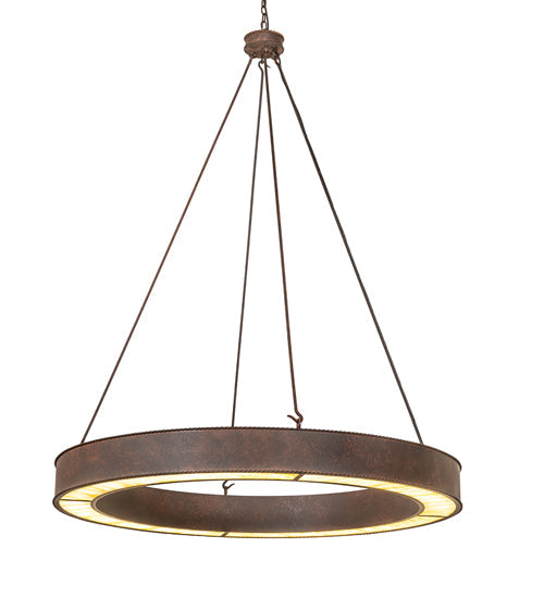 Meyda Lighting Loxley 60" LED Rusty Nail Escabroso Chandelier With Botticino Idalight Shade