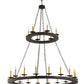 Meyda Lighting Loxley 61" 24-Light 2-Tier Textured Black Chandelier With Ivory Faux Candlelight