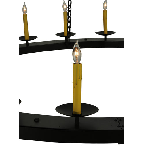 Meyda Lighting Loxley 61" 24-Light 2-Tier Timeless Bronze Chandelier With Faux Candlelight
