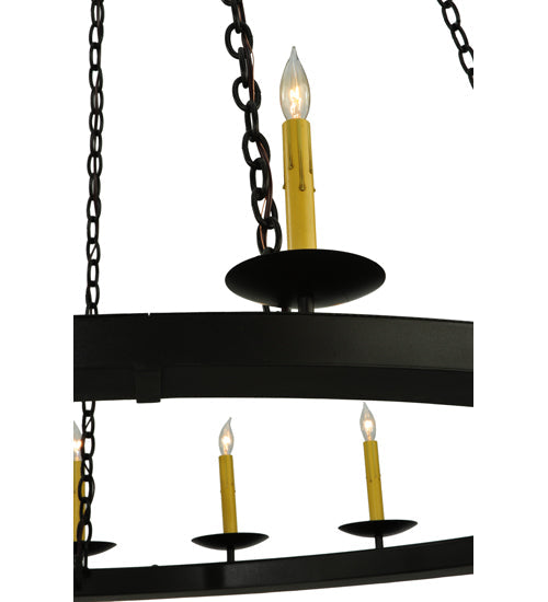 Meyda Lighting Loxley 61" 24-Light 2-Tier Timeless Bronze Chandelier With Faux Candlelight