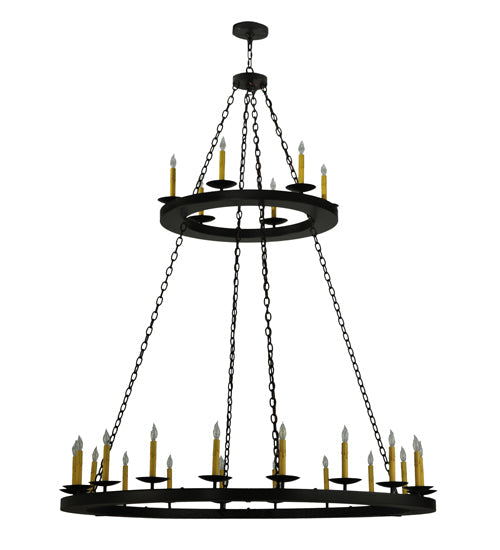 Meyda Lighting Loxley 61" 24-Light 2-Tier Timeless Bronze Chandelier With Faux Candlelight