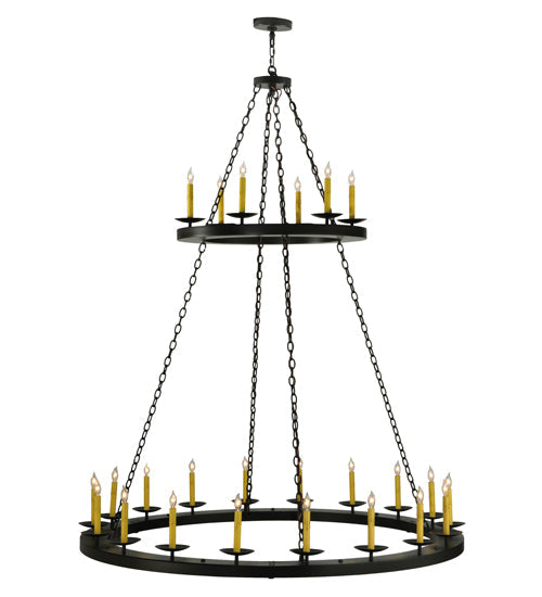Meyda Lighting Loxley 61" 24-Light 2-Tier Timeless Bronze Chandelier With Faux Candlelight