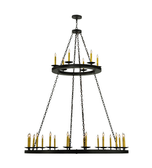 Meyda Lighting Loxley 61" 24-Light 2-Tier Timeless Bronze Chandelier With Faux Candlelight