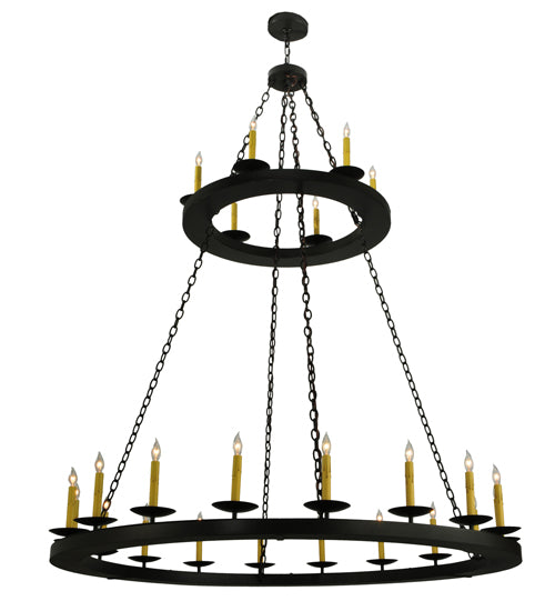 Meyda Lighting Loxley 61" 24-Light 2-Tier Timeless Bronze Chandelier With Faux Candlelight