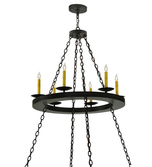 Meyda Lighting Loxley 61" 24-Light 2-Tier Timeless Bronze Chandelier With Faux Candlelight