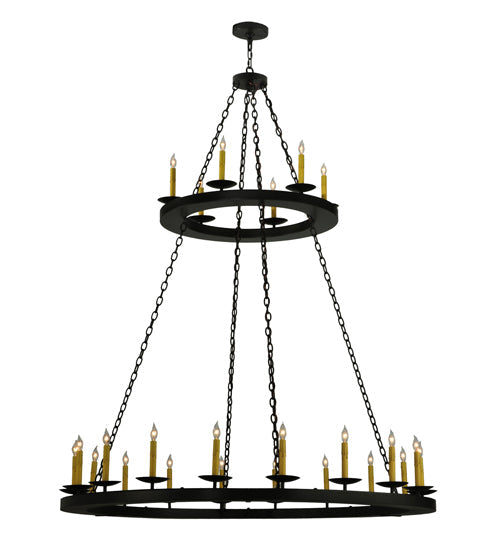 Meyda Lighting Loxley 61" 24-Light 2-Tier Timeless Bronze Chandelier With Faux Candlelight
