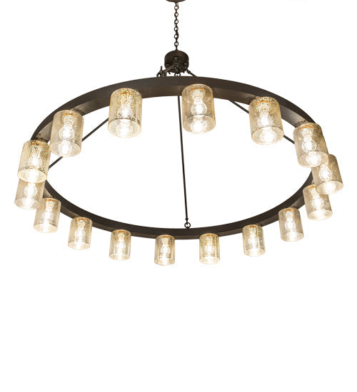 Meyda Lighting Loxley 62" 16-Light Oil Rubbed Bronze Needham Chandelier With Clear Mercury Shade Glass