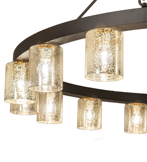 Meyda Lighting Loxley 62" 16-Light Oil Rubbed Bronze Needham Chandelier With Clear Mercury Shade Glass