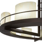 Meyda Lighting Loxley 68" 9-Light Mahogany Bronze Tac Air Chandelier With Beige Sahara Taupe Idalight Shade Glass