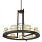 Meyda Lighting Loxley 68" 9-Light Mahogany Bronze Tac Air Chandelier With Beige Sahara Taupe Idalight Shade Glass