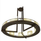 Meyda Lighting Loxley 68" 9-Light Mahogany Bronze Tac Air Chandelier With Beige Sahara Taupe Idalight Shade Glass